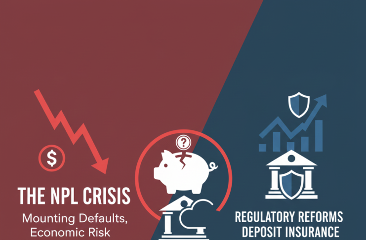 Infographic showing Non-Performing Loan (NPL) ratios of merged banks and capital adequacy of top-tier private banks in Bangladesh 2026.