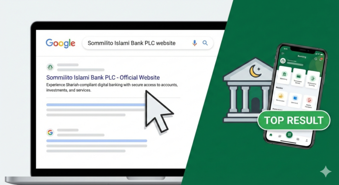 Professional digital banking interface of Sommilito Islami Bank PLC website