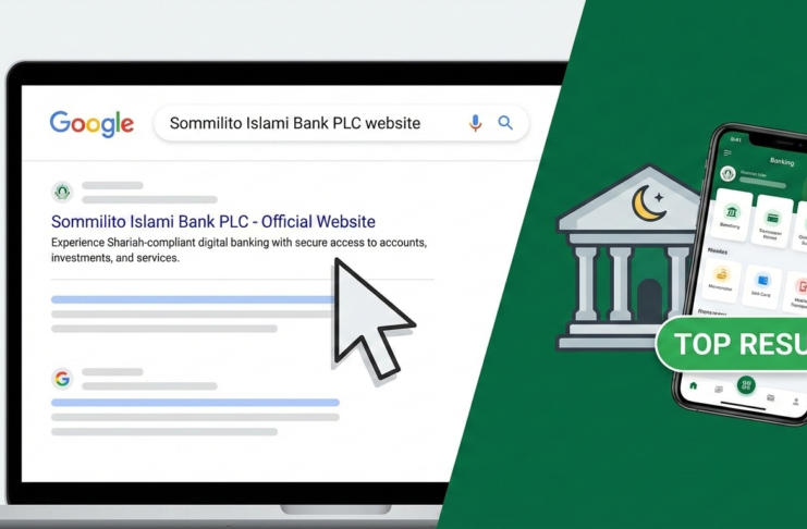 Professional digital banking interface of Sommilito Islami Bank PLC website