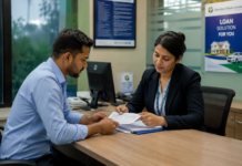 Personal Loan Interest Rate Comparison in Bangladesh Banks Customer discussing personal loan interest rates with bank officer in Bangladesh